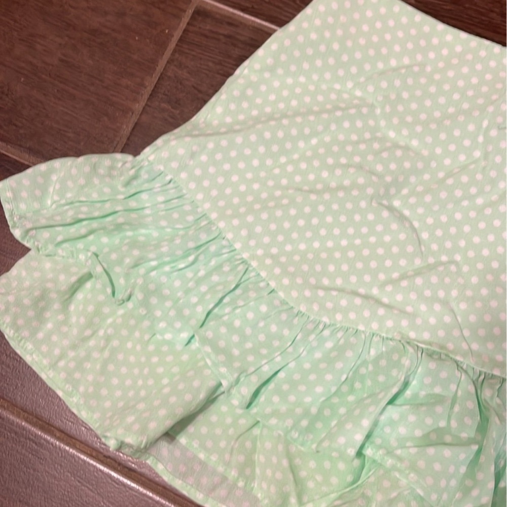 Zara Mint Green Polka Dot Mini Skirt